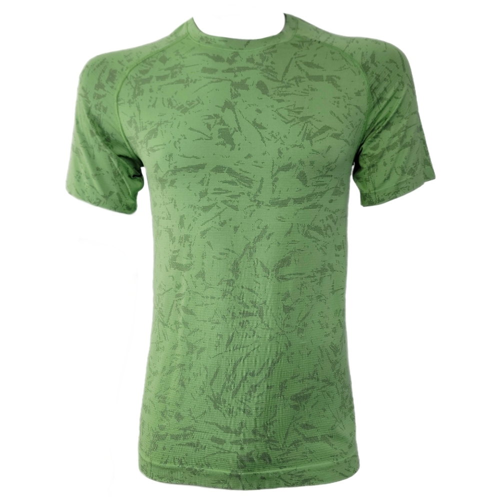 Lululemon Men's Metal Vent Tech Short Sleeve Shirt Small Floral Scream Green
